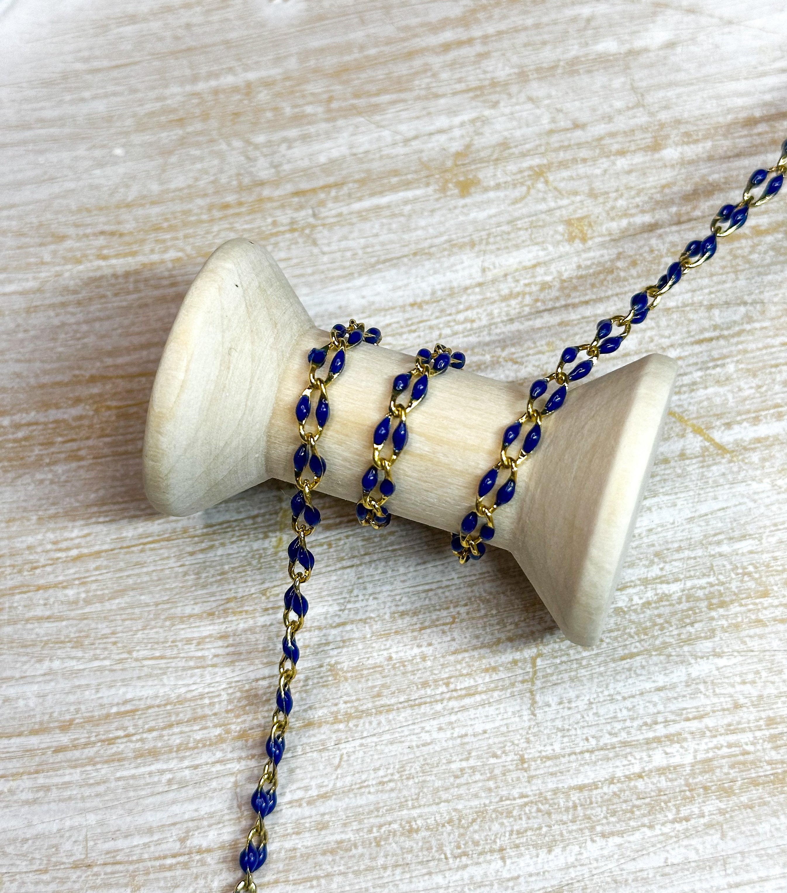 Gold Filled Navy Enamel Chain