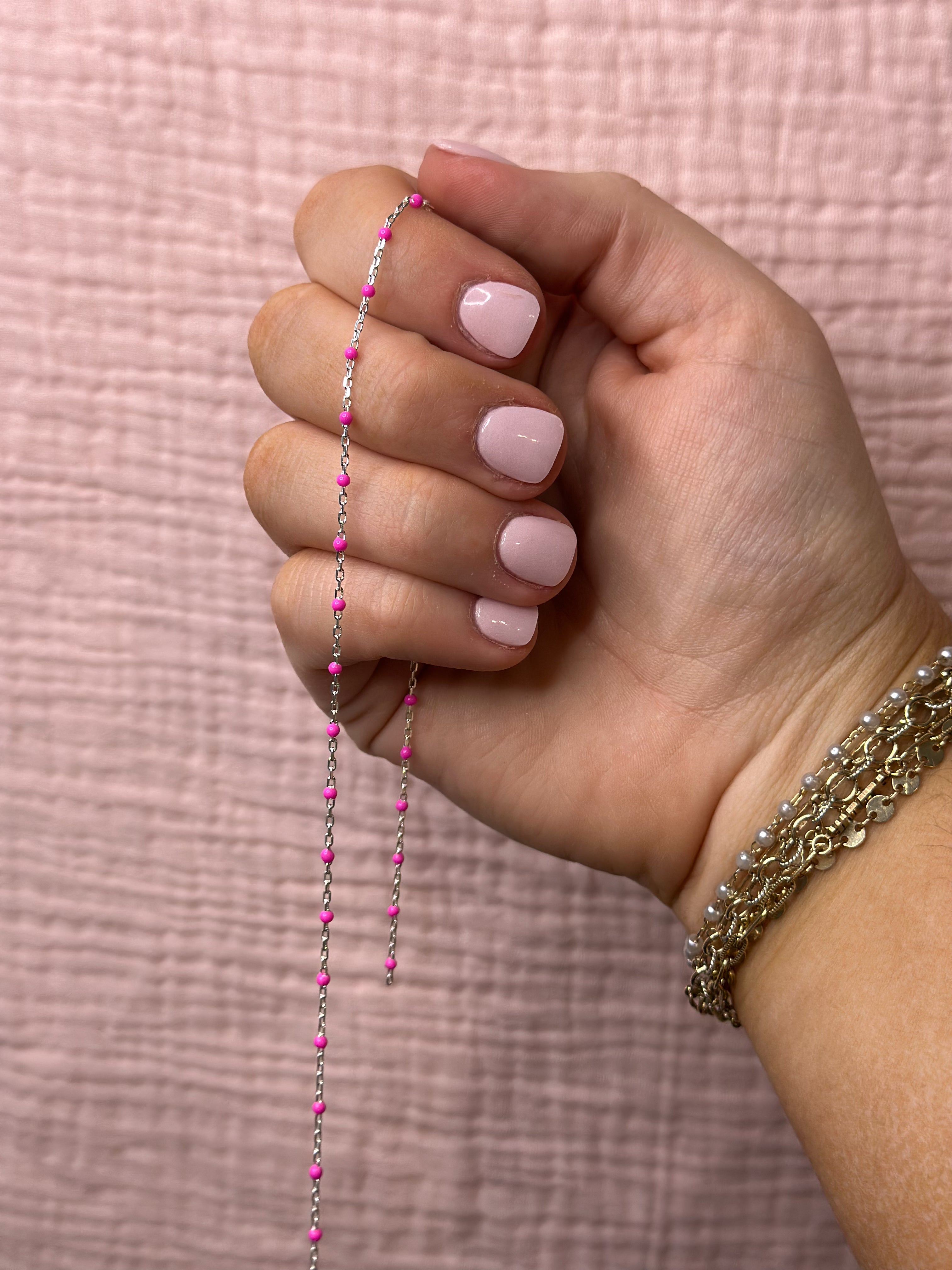 Hot Pink Enamel Chain
